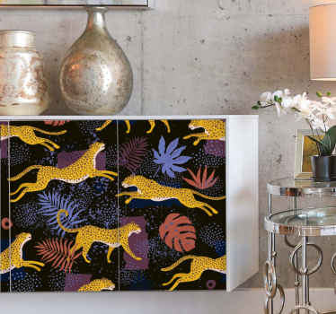 Carta adesiva per mobile leopardi saltatori - TenStickers