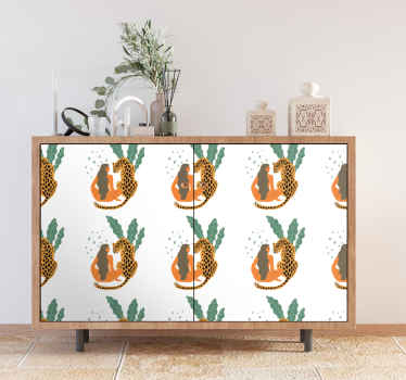 Nálepka módneho nábytku pre ženy a leoparda - Tenstickers