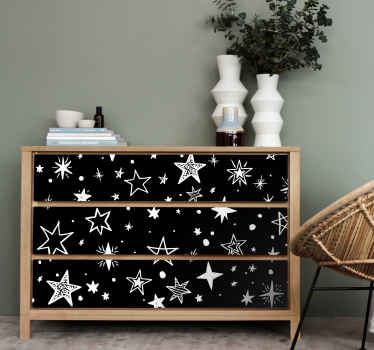 Black star pattern background furniture sticker - TenStickers