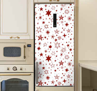 Festive Star Pattern fridge sticker - TenStickers