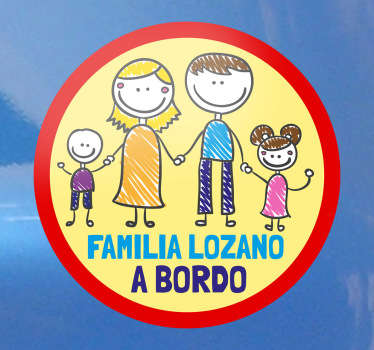 Pegatina coche familia a bordo personalizable - TenVinilo