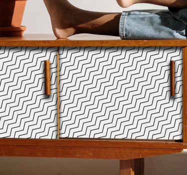 Klebefolie Möbel Schwarz weißes Zickzack Muster - TenStickers