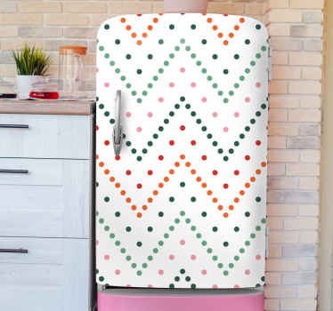 Zig zag lines multicolor dots fridge sticker - TenStickers