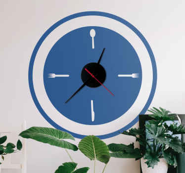 Sticker horloge conception de cuisine créative - TenStickers
