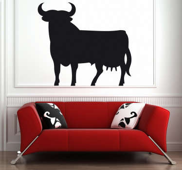 Adesivo animale design silhouette toro - TenStickers