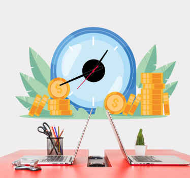 Autocolantes relógios Dinheiro é ilustração de tempo - TenStickers