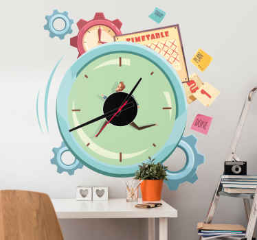 Retro cartoon time control office sticker - TenStickers