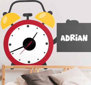 Veja como você pode redecorar facilmente seu espaço com este alarme vermelho apontando para um autocolante de relógio de parede com texto! Adicione alguma funcionalidade às suas decorações!