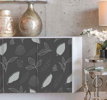Autocolantes para móveis Efeito de folhas finas em tons de cinza - TenStickers