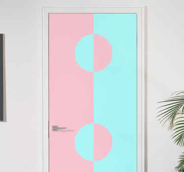 Geometric Circle Pattern door sticker - TenStickers