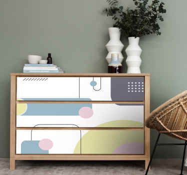 Pastelové geometrické nálepky na nábytok - Tenstickers