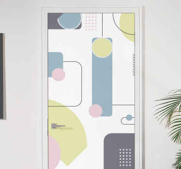 Geometric Circle Patterns door sticker - TenStickers