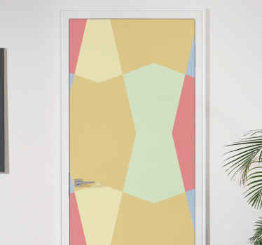 παστέλ γεωμετρικά χρώματα μπλοκ αυτοκόλλητο πόρτας - TenStickers