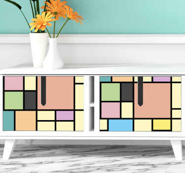 Geometrijski barvni segmenti Nalepka za pohištvo - TenStickers