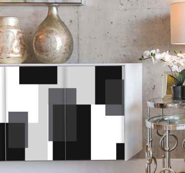 Vinilo para mueble Bloques de color blanco y negro - TenVinilo