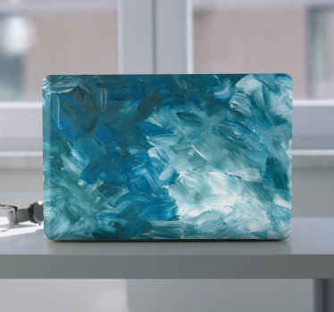 Vinilo para portátil patrones abstractos azules - TenVinilo