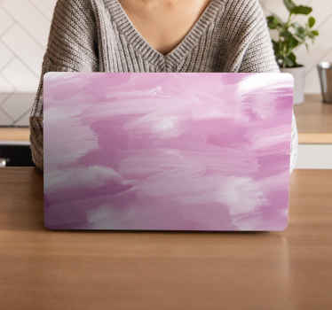 Laptop Aufkleber zarte rosa pinselstriche - TenStickers
