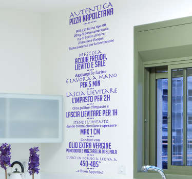 Adesivo cucina vera pizza napoletana - TenStickers