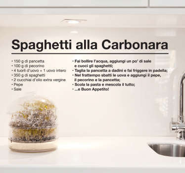Sticker decorativo spaghetti alla carbonara - TenStickers