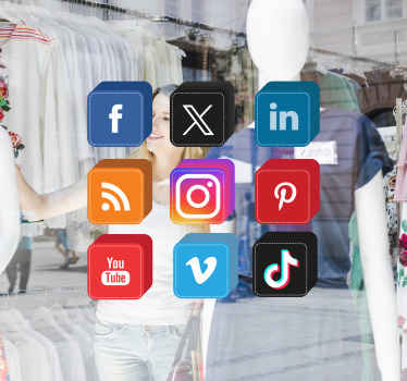 Sticker pegatinas cubos RRSS - TenVinilo