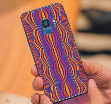 Psychedelic groovy lines Samsung sticker - TenStickers