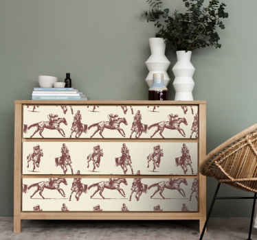 Carta adesiva per mobili motivo equestre - TenStickers