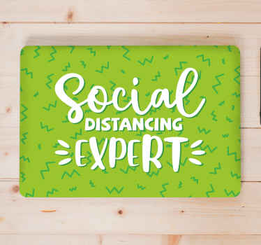 사회적 거리두기 재미있는 디자인 노트북 스킨 - TenStickers