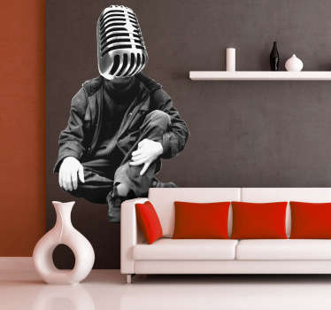 Vinilo decorativo hombre micrófono glasbena nalepka - TenStickers