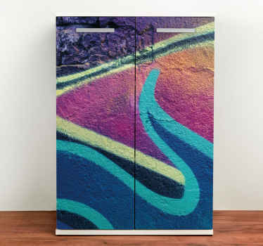 Carta adesiva per mobili disegno ondulato colorato - TenStickers