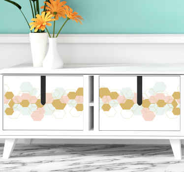 Naklejka na meble Wzór akwareli z sześciokątami - TenStickers