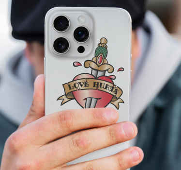 Naklejka dekoracyjna love hurts tatuaż - TenStickers