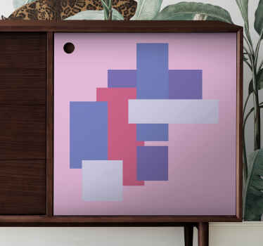 Purple shades color blocks furniture sticker - TenStickers