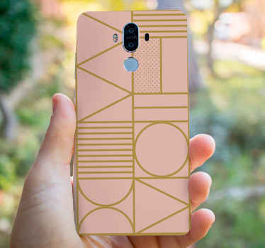 Az arany és a rózsaszín színek blokkolják a huawei matricát - TenStickers