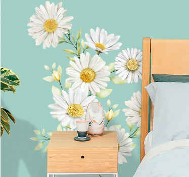 Elegant daisies wall sticker - TenStickers