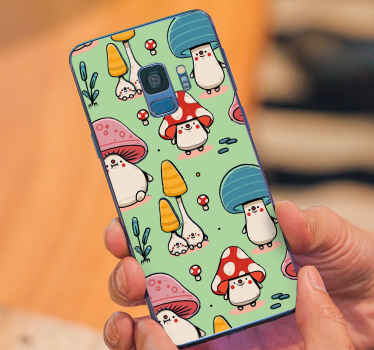 Piros gombák zöld samsung matrica fölött - TenStickers