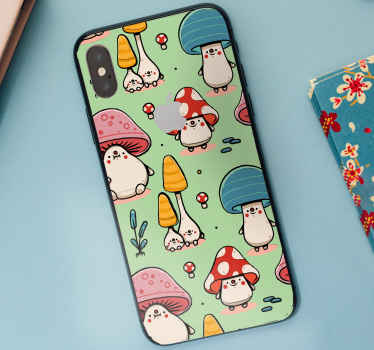 Cute Mushroom Creatures iPhone sticker - TenStickers