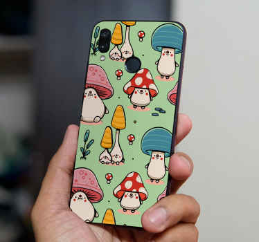 Adorable Fungal Figures huawei sticker - TenStickers