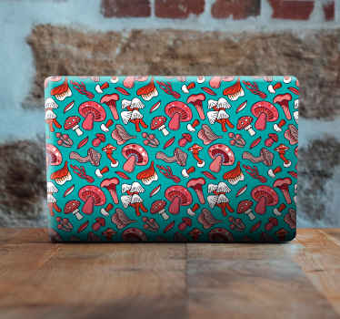 Vinilo para portátiles Setas rojas artísticas con un fondo verde  - TenVinilo