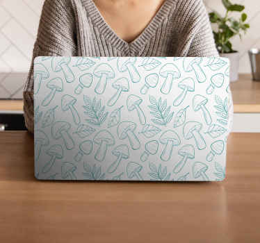Mushroom Leaf Pattern laptop skin - TenStickers