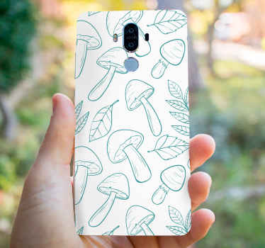 Sticker huawei Patrón de setas blancas y azul claro - TenVinilo