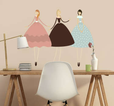 Wandtattoo abstrakte modische Mädchen - TenStickers
