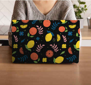 Sitrusfrukter med blader laptop sticker - Tenstickers