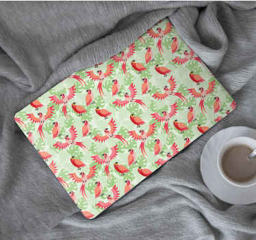 červené vtáky na zelených listoch kože prenosných počítačov - Tenstickers