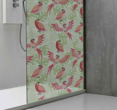 Colorful Bird Pattern shower screen sticker - TenStickers