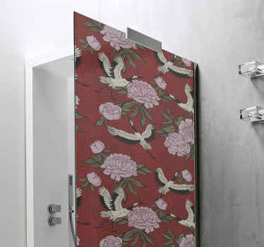 Sticker Paroi de Douche Oiseaux style tropical - TenStickers