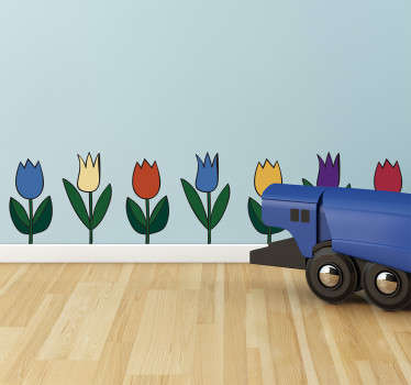 Farvefuld tulipan sticker - TenStickers