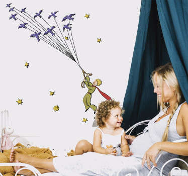 Vinilo infantil principito volando color - TenVinilo