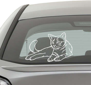 Hand drawn decorative cat wall sticker - TenStickers