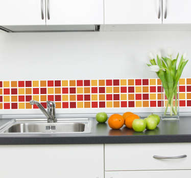 따뜻한 색상 욕실 타일 스티커 - TenStickers