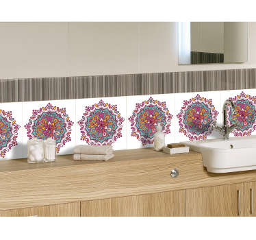 Fliesen Aufkleber buntes Mandala - TenStickers